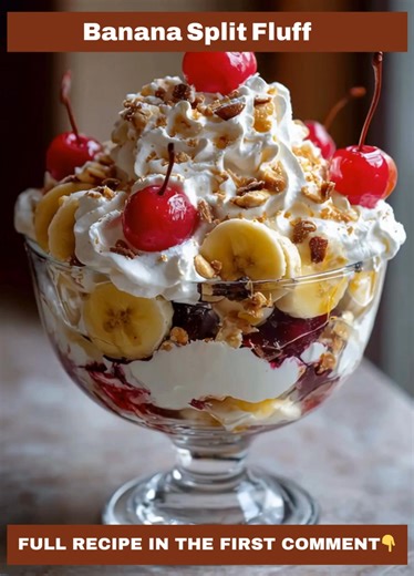 Banana Split Fluff Ingredients: 1½ cups mini marshmallows (optional) ¼ cup mini chocolate chips (optional) 1–2 ripe bananas, sliced (optional) ...... Full Recipe in Coʍmеոτ 💬 | Tasty Queen