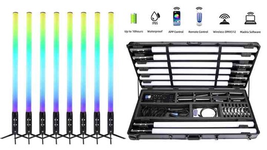 360 Tube Light Dmx Wifi Remote 28w RGB LED Pixel Tubes Outdoor Disco Party Battery Wireless Stage Club Light for Dj Disco Party