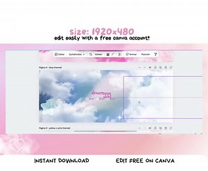 Pastel Cloud Twitch Banner: Cozy Stream Header (canva Template) - Etsy