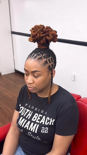 Stunning Palm Tree Petal Bun Loc Updo Tutorial