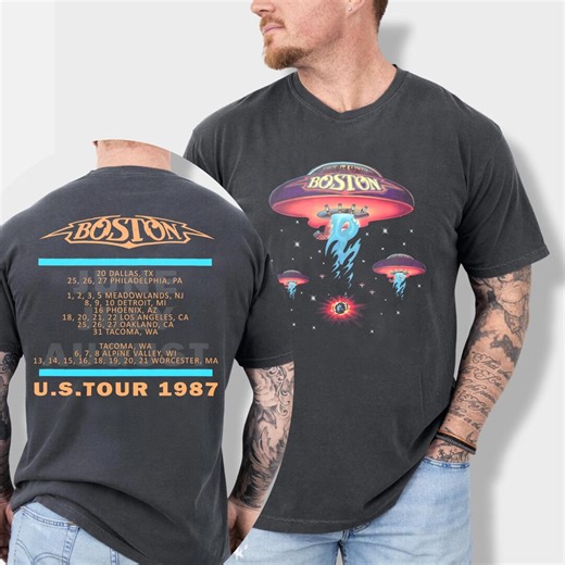 Boston U.S. Tour 1987 T Shirt, Classic Rock Band Concert Tee, Vintage 80s Music Shirt, Unisex - Etsy