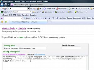 How to add a clickable Image on Craigslist !