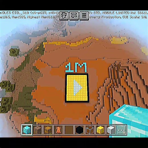 Minecraft golden play button 1M #shortvideo Minecraft play button Teri