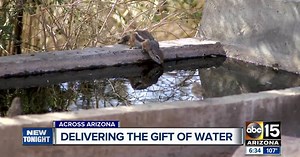 Game and Fish transporting water to wildlife