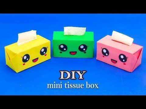 Beautiful Mini Origami Tissue Box || DIY || How to make origami Tissue Box Easy || Miniature Craft