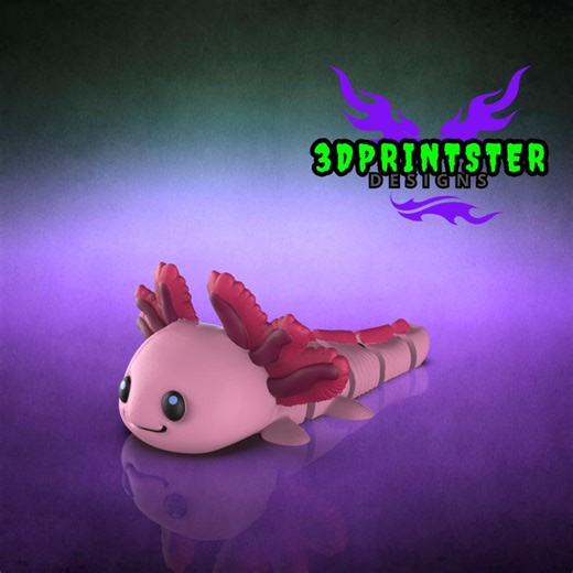 Articulated Axolotl 3D Print File: Poseable Figurine (STL, 3MF Digital File) - Etsy