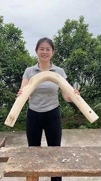 Traditional Chinese Ox Yoke Making: Rural Girl's Handcrafted Farming Tool | Full Process #diy
