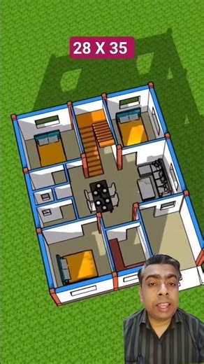 28 ft by 35 feet house plan