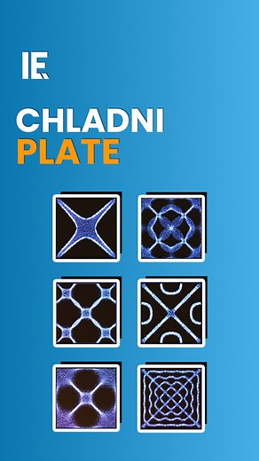 Sand is scattered over a metal plate with a speaker positioned at its center. When activated, the sand migrates to the areas of the plate that remain stationary, creating a visual representation of a two-dimensional standing wave pattern. | Interesting Engineering