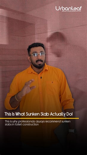 Urban Leaf Design & Developers on Instagram: "This Is What Sunken Slabs Actually Do! After the sunken slab in toilet construction is completed, it becomes the backbone of a leak-free bathroom design. ✔ Creates proper toilet floor level difference ✔ Ensures correct bathroom slope for drainage ✔ Conceals toilet plumbing lines neatly ✔ Supports long-lasting bathroom waterproofing ✔ Prevents water leakage from toilet to living areas 💡 Though hidden under the finish, a sunken slab bathroom design pr