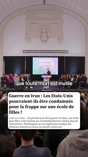 Qu'est-ce qui justifie que plus de 150 enfants aient été tués dans leur école, bombardée deux fois en 30 minutes par les États-Unis ? La guerre, ce sont des milliers de personnes qui meurent, à qui l'on n'avait rien demandé ! Les suprémacistes n'ont pour eux que le mépris. Pendant des mois, on a expliqué le non-alignement et la seule stratégie possible pour la France. Nous n'avons rien à voir avec cette guerre. Nous ne voulons pas y participer. Nous ne sommes pas les alliés, ni d'Israël, ni des 