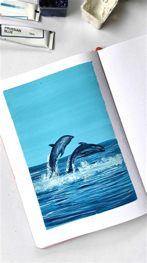 ocean painting/ how to paint ocean waves #shorts