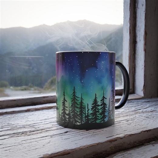 Northern Lights Color Changing Mug: Heat Sensitive Aurora Borealis - Etsy