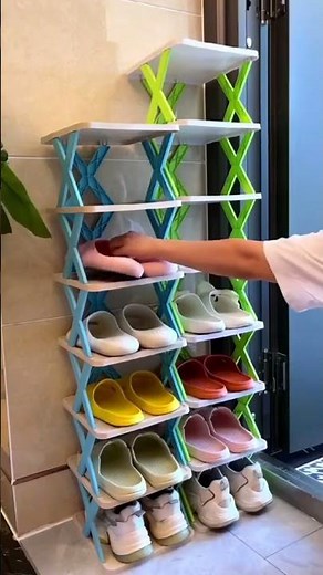 Vertical Shoe Rack, Small Shoe Stand, Space Saving DIY Free Standing Shoes Storage Organizer