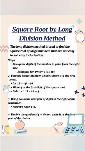 "squares Root by long division method"{Class-8 squares and square root}