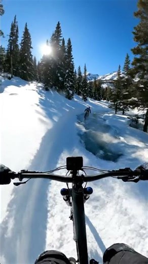 Epic Mountain Biking on Snowy Slopes! Frozen Stream Challenge!