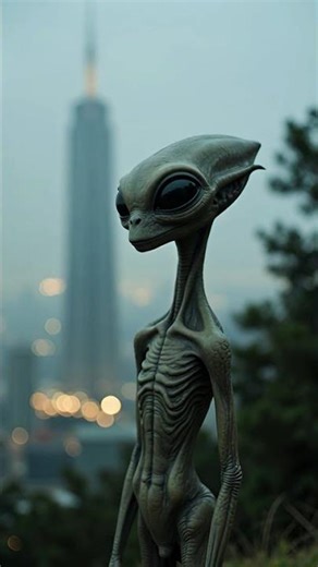 Night Fog Encounter: Giant UFO Over City! Short 👽 #ufo #alien #ai