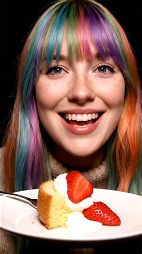 Strawberry Shortcake ASMR 🍓🍰 Soft & Creamy Sounds #shortsfeed #shorts #eatingsounds