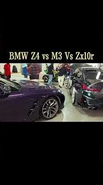 ZX10R Loud Exhaust vs BMW M3 Competition vs BMW Z4 Loud Exhaust Battle 🔥 #shorts
