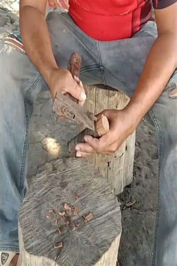 Making a wooden file knife handle by blacksmith #shorts #short #shortsfeed #shortvideo #diy #how