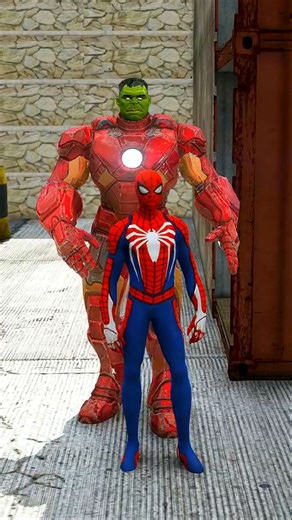 IRON-HULK SAVES SPIDERMAN FROM FIRE MUMMY #gta #gta5 #shorts #gaming