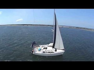 Hunter 26 Aerial Sailing Video Panama City, Florida, off Shell Island