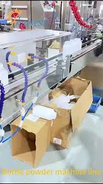 Bottle Powder Filling Machine Line , bottle sorting machine,Double Head Powder Filler Capper labeler