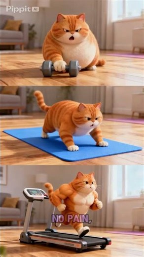 Cat doing the Extreme Workout for complete Evolution