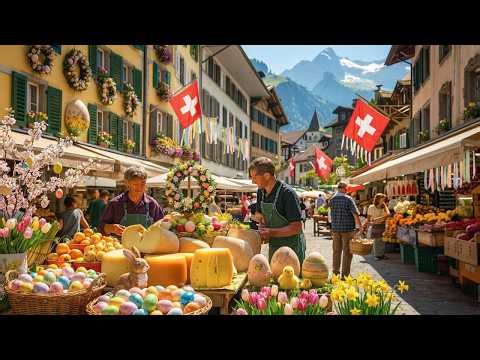 Spring Morning in Zurich, Switzerland 🇨🇭 | Easter 2026 Farmers Market Walk 4K