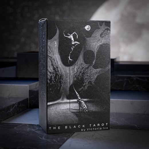 The Black Tarot | Black and White Tarot Deck & Guide by Da Brigh - Etsy
