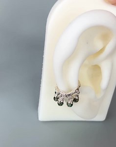 16G Dainty Moss Agate Conch Hoop Earring Silver Conch Hoop 10mm Twist Conch Ring Dangle Bohemian Conch Piercing Jewelry Twig Orbital Hoop - Etsy