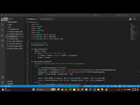 CoreWatch: A Real-Time System Resource Monitor & Battery Diagnostic Tool | OS Project | CSE323