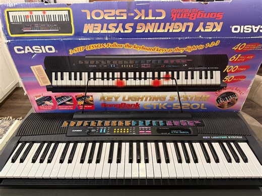 RARE Casio CTK-520L Songbank Key Lighting Keyboard - Vintage 1990s 61-key Digital Piano - Original Box - Tested Working! - Etsy Australia
