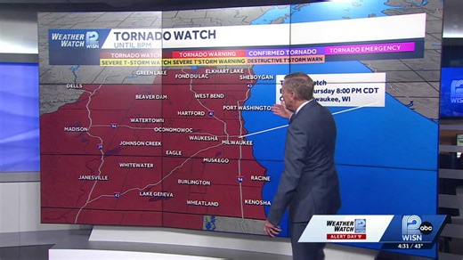 Tornado watch issued for all of southeast Wisconsin