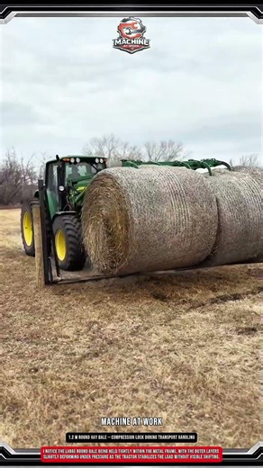 1.2 m Round Hay Bale — Compression Lock During Transport Handling