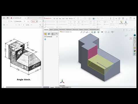 14.Angle Block in Solidworks 3D Tutorial l SOLIDWORKS TUTORIAL