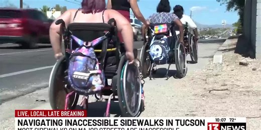 Most sidewalks on major streets in Tucson are inaccessible