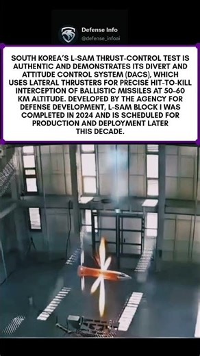 South Korea L-SAM Test | Hit-to-Kill Missile with DACS Thruster Control