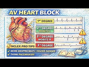 AV Heart Block Explained | 1st, 2nd & 3rd Degree | ECG Interpretation | NCLEX