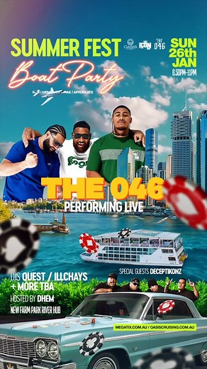 ICON 👑 on Instagram: "LET’S GO ALL IN 🍾♦️ 🎉 ICON Summer Fest | Oasis Brisbane 🎉 🌞 Long Weekend Sunday | January 26th 🔥 Performing Live: @the_046_official 🎤 With Special Guests @deceptikonz267 & DJs @djquest_official @djillchays_official spinning all night! More to be announced! 🤫😮‍💨 📍 Oasis Brisbane @oasisbrisbane 6:30pm-11pm ✨ Don’t miss Brisbane’s hottest summer festival – music, vibes, and unforgettable en