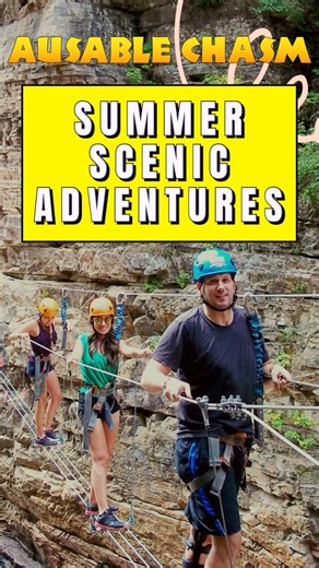 2.9K views · 14 reactions | Tackle bridges, cables, and cliffside fun on the Ausable Chasm Adventure Trail—an epic experience the whole family will talk about for years! ️✨ Ready to make memories on the edge? #AusableChasm #FamilyAdventure #AdventureTrail #MakingMemories #ExploreTogether #AdirondackFun | Ausable Chasm | Facebook