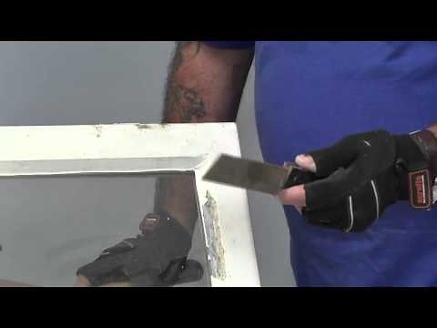 How to remove a pane of glass by chopping putty from window frames