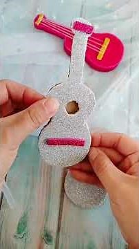 DIY Paper Guitar 🎸 | Easy Mini Guitar Craft #shorts
