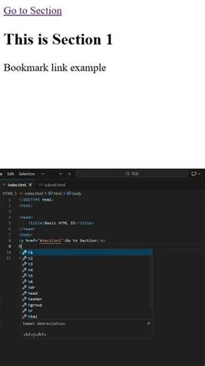 HTML ID as Bookmark | Create Jump Links in HTML | The Creative Developer #tcd
