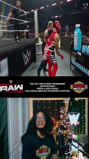 Penta ducks a clothesline from Solo. Pent with clubbing hamstring kicks. Solo grabs Penta. Penta with two overhand chops. Solo shoves Penta. Penta SuperKicks Solo. Solo scores the elbow knockdown. Solo HeadButts Penta. Solo whips Penta across the ring. Penta ducks under two clotheslines from Solo. Penta with a Running Headscissors Takeover. Penta with a Running Enzuigiri. Penta sweeps out the legs of Solo. Solo avoids The Corner Handstand Dropkick. Penta slides out of the ring. Solo with a Big L