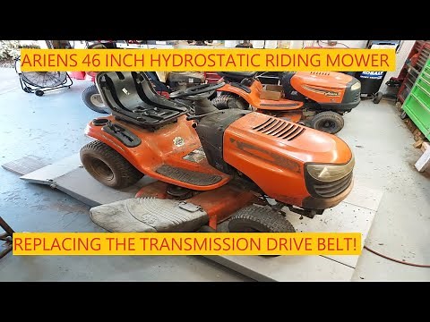 Ariens 46 Inch Hydrostatic Riding Mower | Replacing The Transmission Drive Belt!