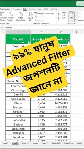 ৯৯% মানুষ Advanced Filter অপশনটি জানে না | Hidden Advanced Filter Trick #AdvancedFilter #ExcelTricks