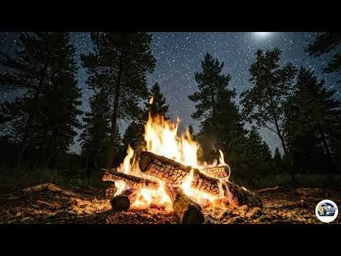 Cozy Campfire Sounds for Sleeping | Crackling Fire & Night Forest Ambience (8 Hours)