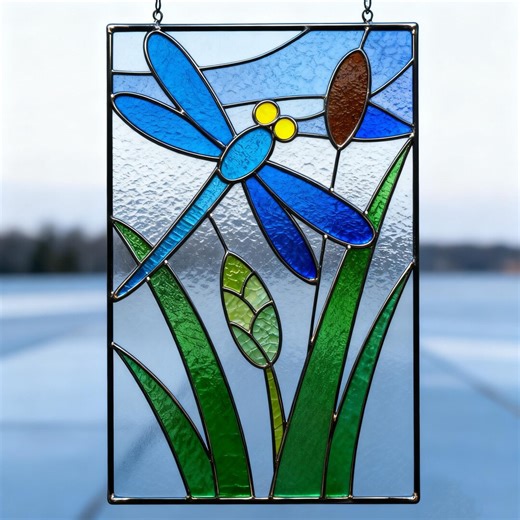 Dragonflies Stained Glass Pattern: Easy DIY Suncatcher Template for Beginners (PDF Printable) - Etsy