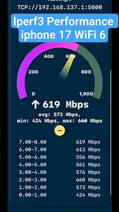 iPerf3 Performance with iPhone 17 #iphone #ios #shorts #pixel #ytcreate #iperf3